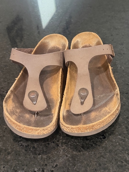 Birkenstock Shoes - Birkenstock Brown Gizeh Leather Thong
